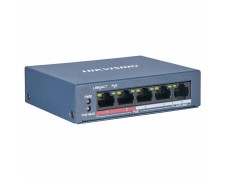 Switch PoE de 4 puertos (RJ-45) 10/100 Mbps, ms un puerto 100 Mbps (RJ-45). No gestionado. 4 puertos PoE/PoE+ (802.3af). Modo extendido disponible para alcanzar una transmisin por cable de hasta 250